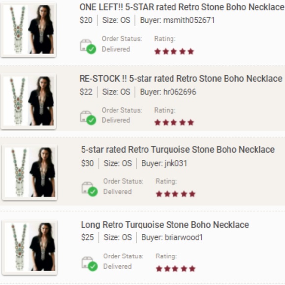 RESTOCK!! 5-Star Long Stone Retro Boho Necklace - Picture 6 of 8